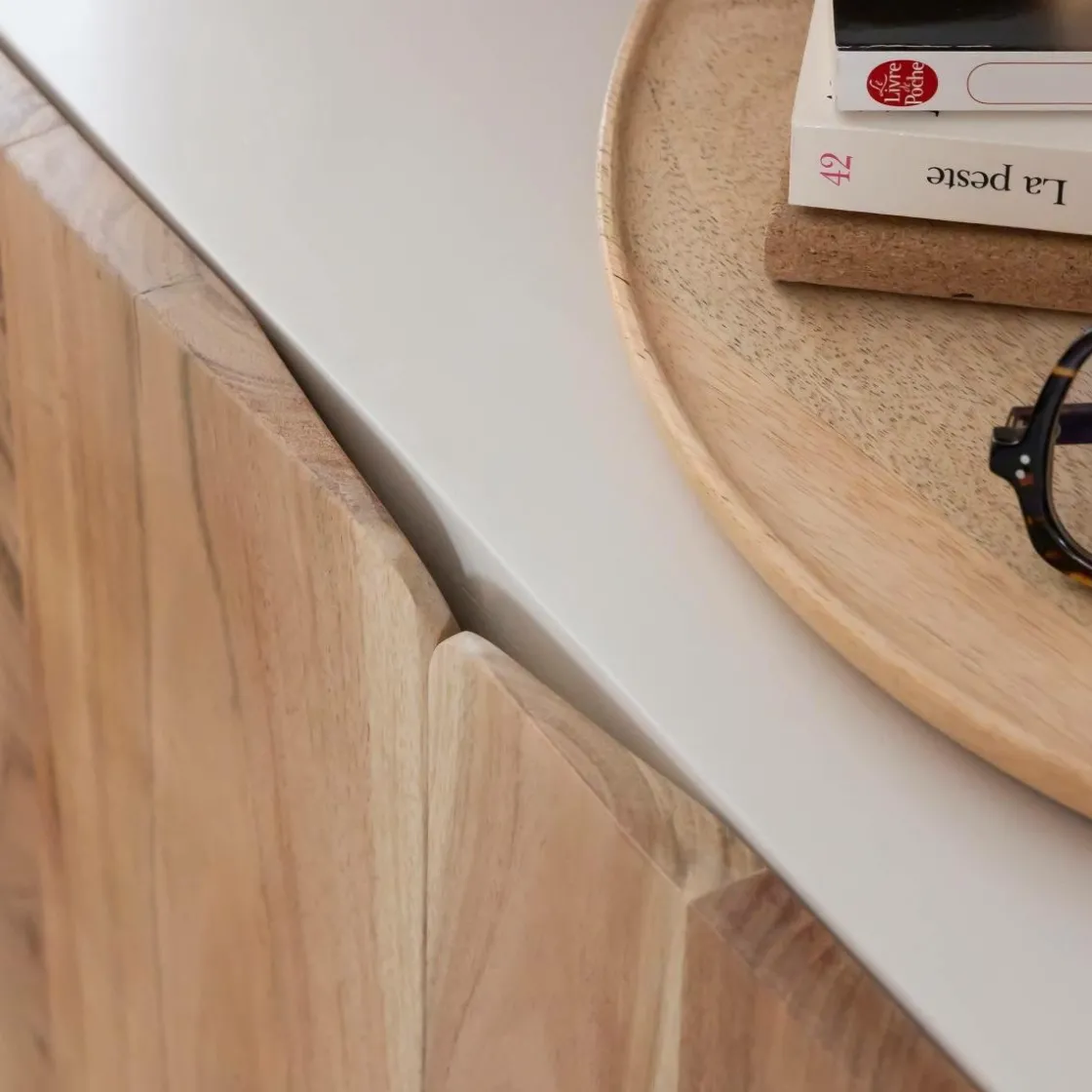 Made in Meubles Buffet<Buffet en bois de manguier blanchi et portes en acacia Mary