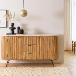 Made in Meubles Buffet<Buffet en bois de manguier et terrazzo Ambrine