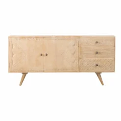Made in Meubles Buffet<Buffet en bois de manguier blanchi Kamila