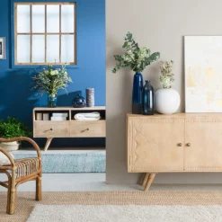 Made in Meubles Buffet<Buffet en bois de manguier blanchi Kamila