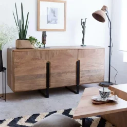 Made in Meubles Buffet<Buffet en bois de manguier et métal Eglantine