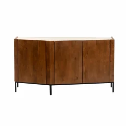 Made in Meubles Buffet<Buffet en bois de manguier et travertin Azure