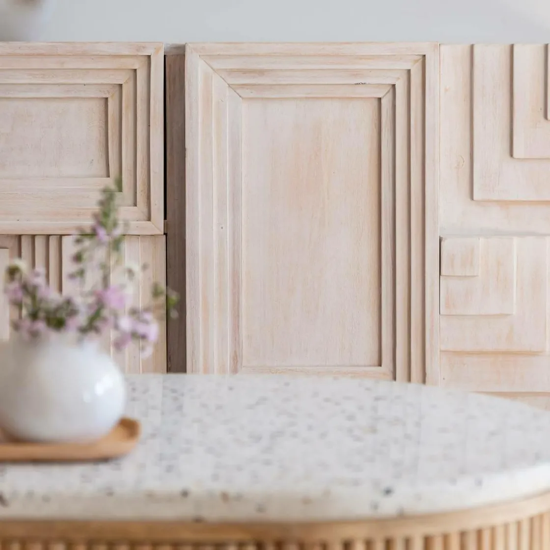 Made in Meubles Buffet<Buffet en bois de manguier blanchi Tristan