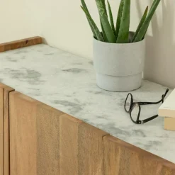 Made in Meubles Buffet<Buffet en bois de manguier et marbre Adler