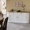 Made in Meubles Buffet<Buffet en bois recyclé blanchi 180 cm Garance