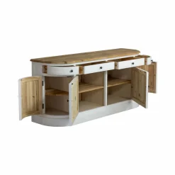 Made in Meubles Buffet<Buffet en bois recyclé blanchi 180 cm Garance