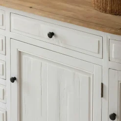 Made in Meubles Buffet<Buffet en bois recyclé blanchi 225 cm Garance