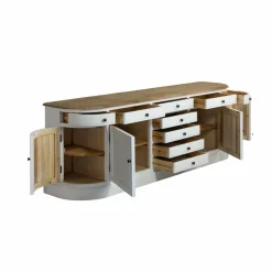 Made in Meubles Buffet<Buffet en bois recyclé blanchi 225 cm Garance