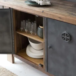 Made in Meubles Buffet<Buffet en bois recyclé et métal Hector