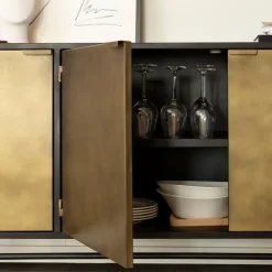 Made in Meubles Buffet<Buffet en laiton et métal Janelle