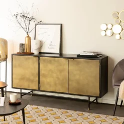 Made in Meubles Buffet<Buffet en laiton et métal Janelle