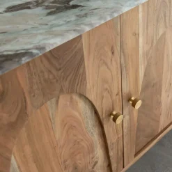 Made in Meubles Buffet<Buffet en marbre et bois d'acacia Calix