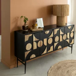 Made in Meubles Buffet<Buffet en métal et bois de manguier Metinna