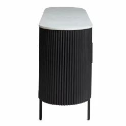 Made in Meubles Buffet<Buffet en métal et marbre blanc Mona