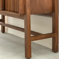 Made in Meubles Buffet|Meuble Sous Vasque<Buffet haut en bois d'acacia et terrazzo Kaelis