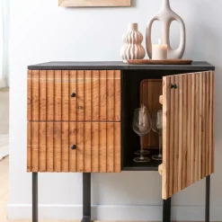 Made in Meubles Buffet<Buffet haut en bois d'acacia et métal Pippa