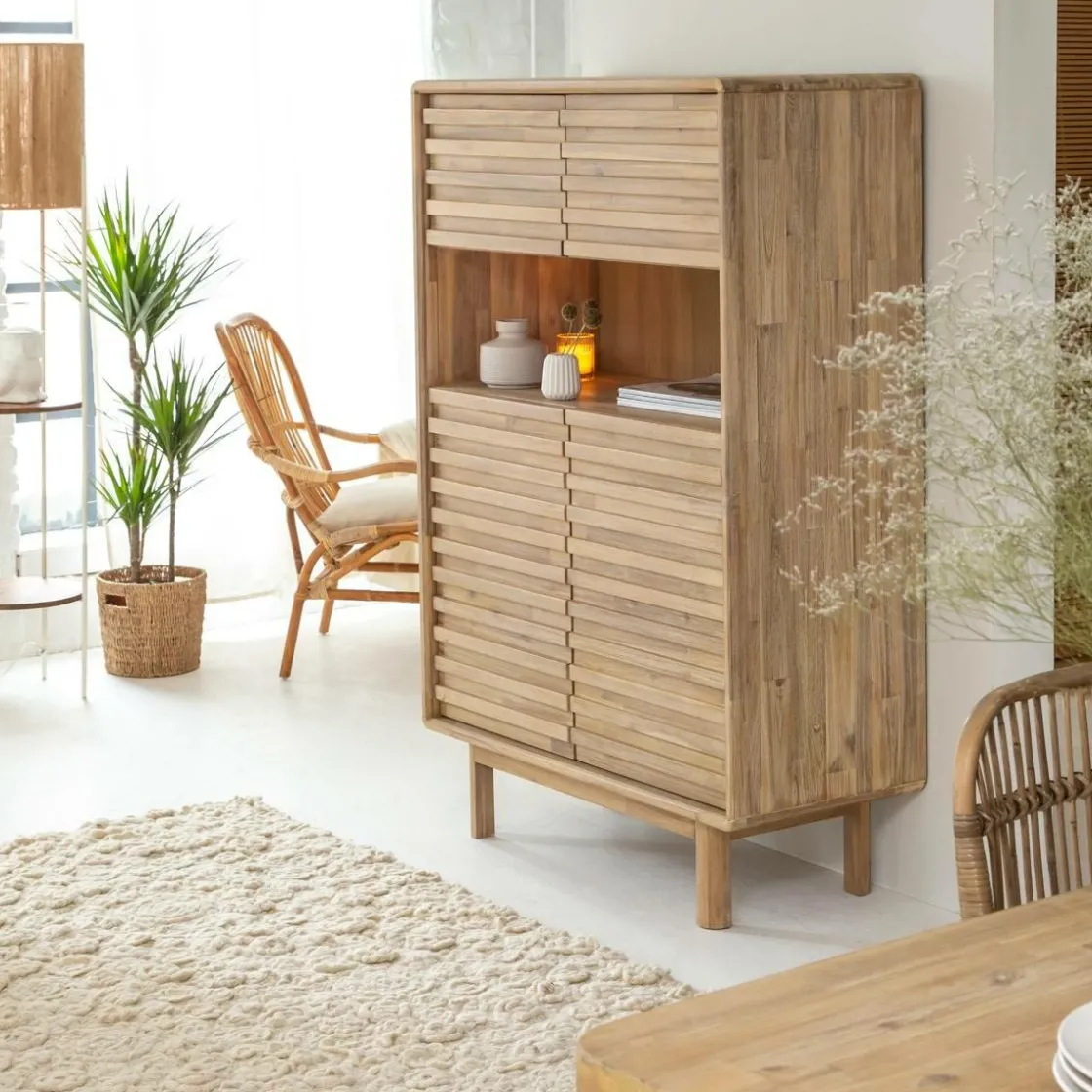 Made in Meubles Buffet<Buffet haut en bois d'acacia Marin