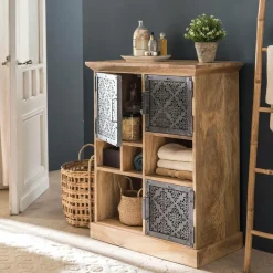 Made in Meubles Buffet<Buffet haut en bois de manguier Sahara