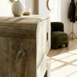 Made in Meubles Buffet<Buffet haut en bois de manguier clair Yoni