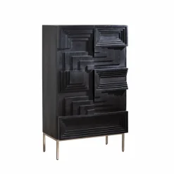 Made in Meubles Buffet<Buffet haut en bois de manguier noir Tristan