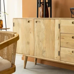 Made in Meubles Buffet|Meuble Sous Vasque<Buffet long en bois de manguier Rowene