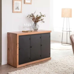 Made in Meubles Buffet<Buffet rétractable en bois d'acacia Emilio