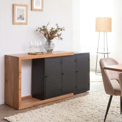 Made in Meubles Buffet<Buffet rétractable en bois d'acacia Emilio