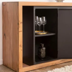 Made in Meubles Buffet<Buffet rétractable en bois d'acacia Emilio