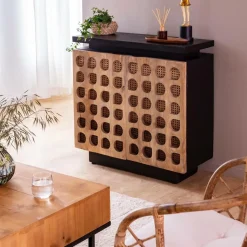 Made in Meubles Buffet<Buffet sculpté en bois de manguier Camélia