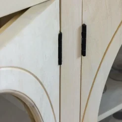 Made in Meubles Buffet<Buffet vitré en bois de manguier blanchi Miliam