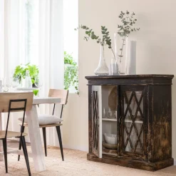 Made in Meubles Buffet|Vitrine<Buffet vitrine en bois de manguier êve