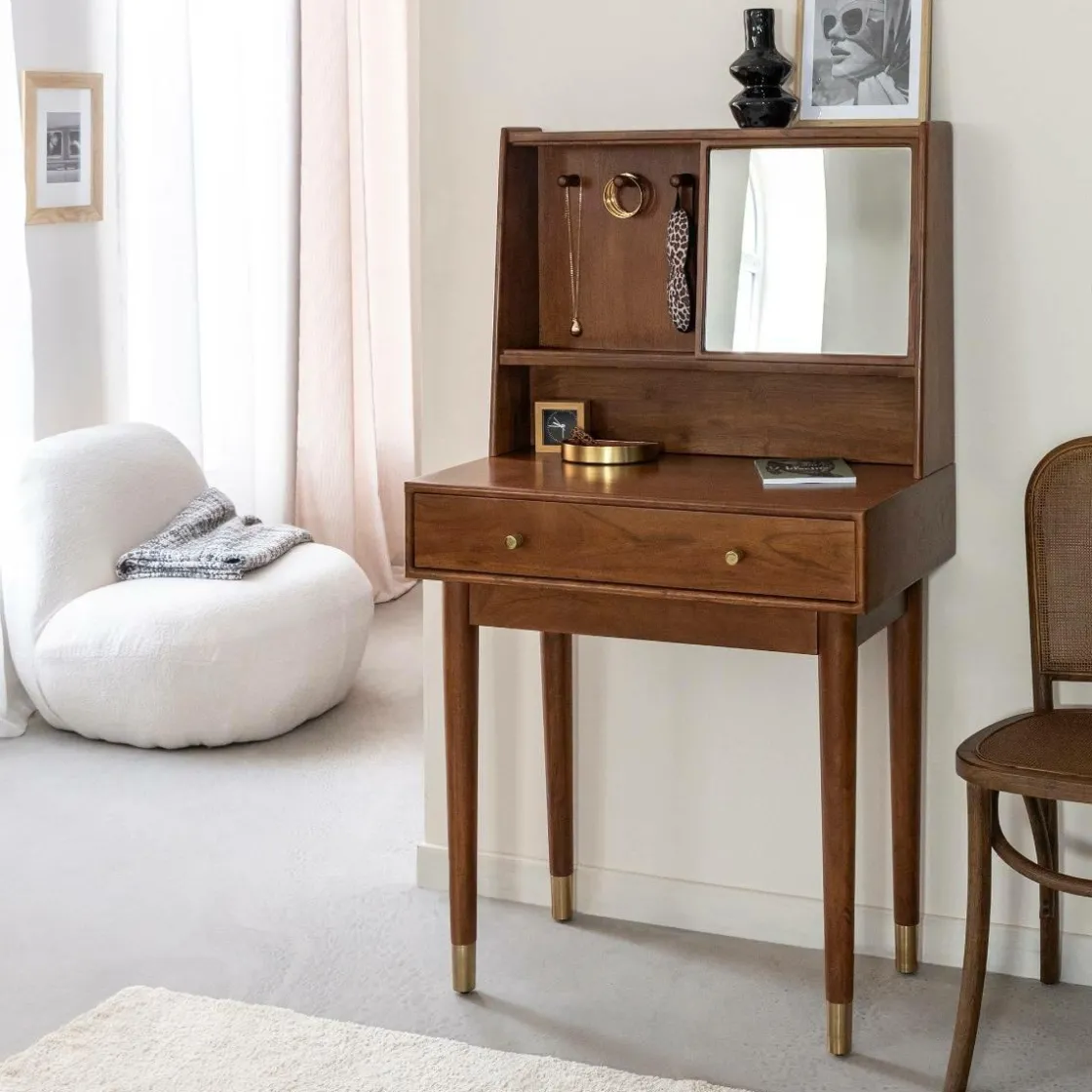 Made in Meubles Bureau<Bureau en bois d'acacia et métal Emiel