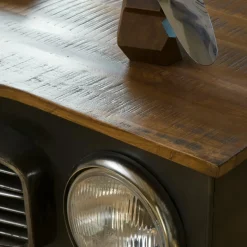 Made in Meubles Bureau<Bureau voiture en métal gris foncé Tata