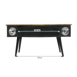 Made in Meubles Bureau<Bureau voiture en métal gris foncé Tata