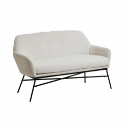 Made in Meubles Canapé<Canapé blanc confort en tissu bouclette 2 places Amandine