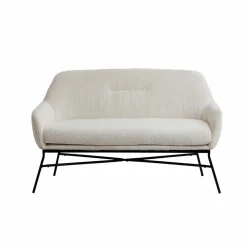 Made in Meubles Canapé<Canapé blanc confort en tissu bouclette 2 places Amandine