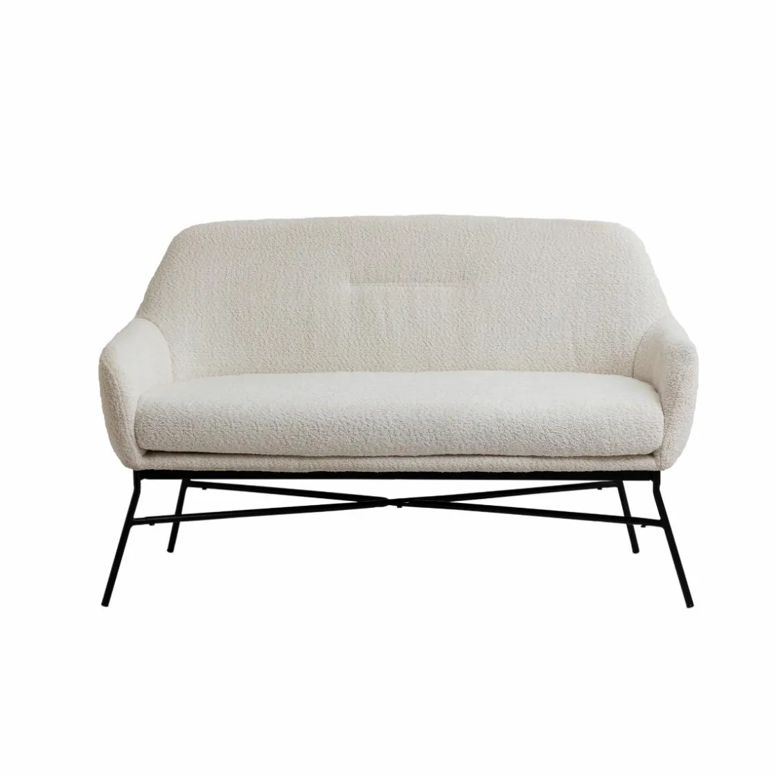 Made in Meubles Canapé<Canapé blanc confort en tissu bouclette 2 places Amandine