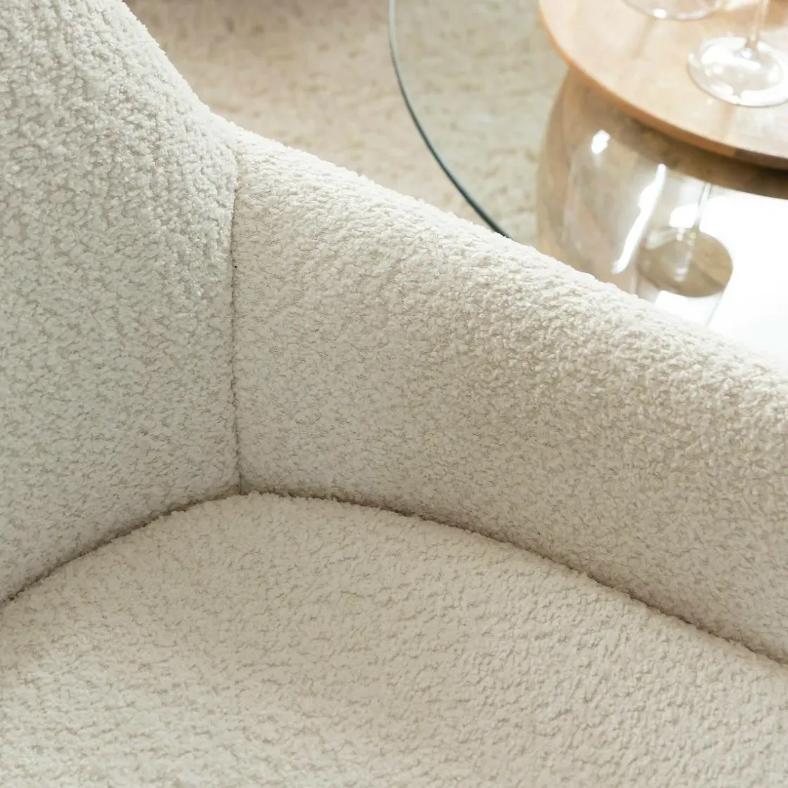 Made in Meubles Canapé<Canapé blanc confort en tissu bouclette 2 places Amandine