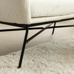 Made in Meubles Canapé<Canapé blanc confort en tissu bouclette 2 places Amandine