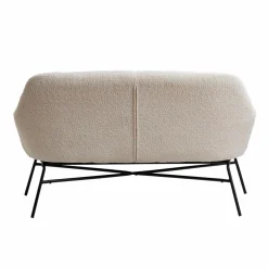 Made in Meubles Canapé<Canapé blanc confort en tissu bouclette 2 places Amandine