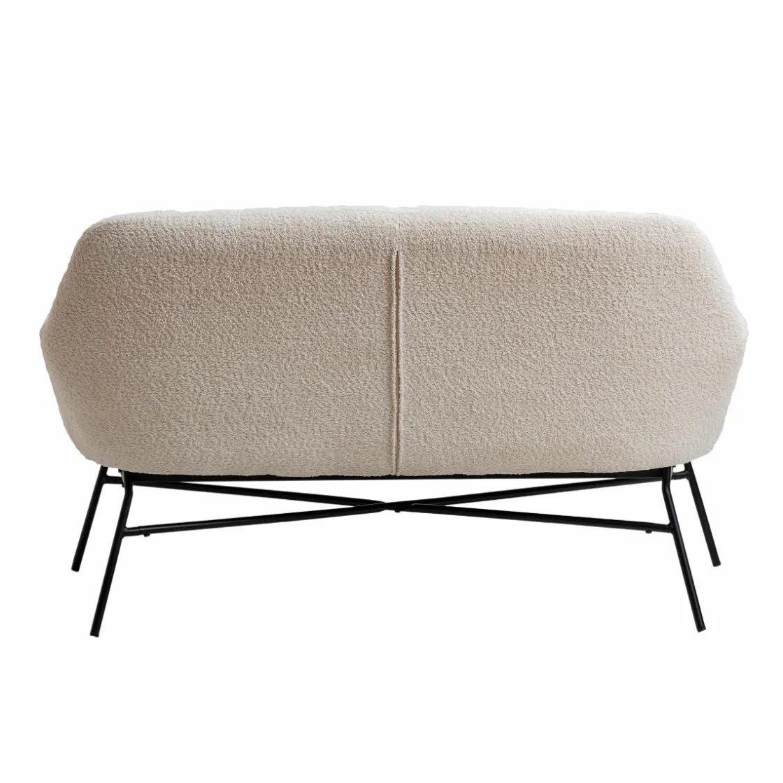 Made in Meubles Canapé<Canapé blanc confort en tissu bouclette 2 places Amandine