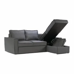 Made in Meubles Canapé<Canapé d'angle droit convertible 4 places en tissu gris Paris