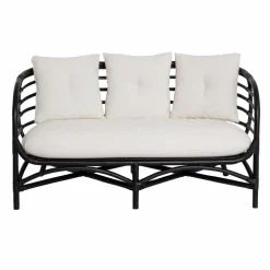 Made in Meubles Canapé<Canapé en rotin noir 2 places Anissa