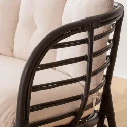 Made in Meubles Canapé<Canapé en rotin noir 2 places Anissa