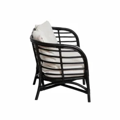 Made in Meubles Canapé<Canapé en rotin noir 2 places Anissa