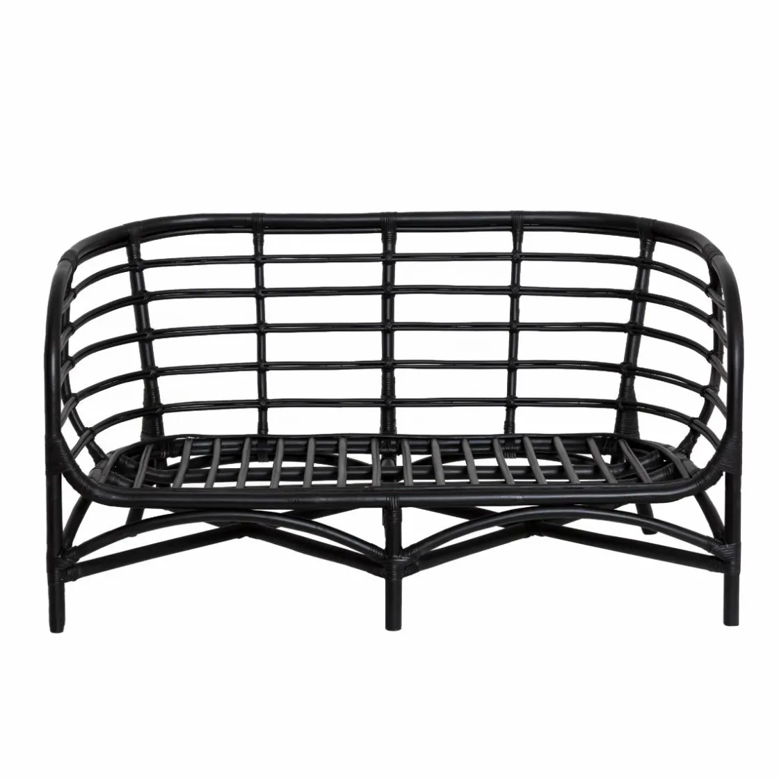 Made in Meubles Canapé<Canapé en rotin noir 2 places Anissa