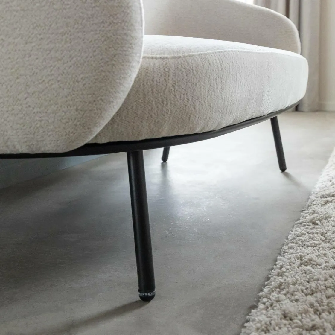 Made in Meubles Canapé<Canapé en tissu bouclette écru Filipa