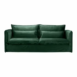 Made in Meubles Canapé<Canapé en velours vert 3 places Madrid