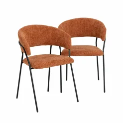 Made in Meubles Chaise<Chaise arrondie terracotta Kanoa (lot de 2)