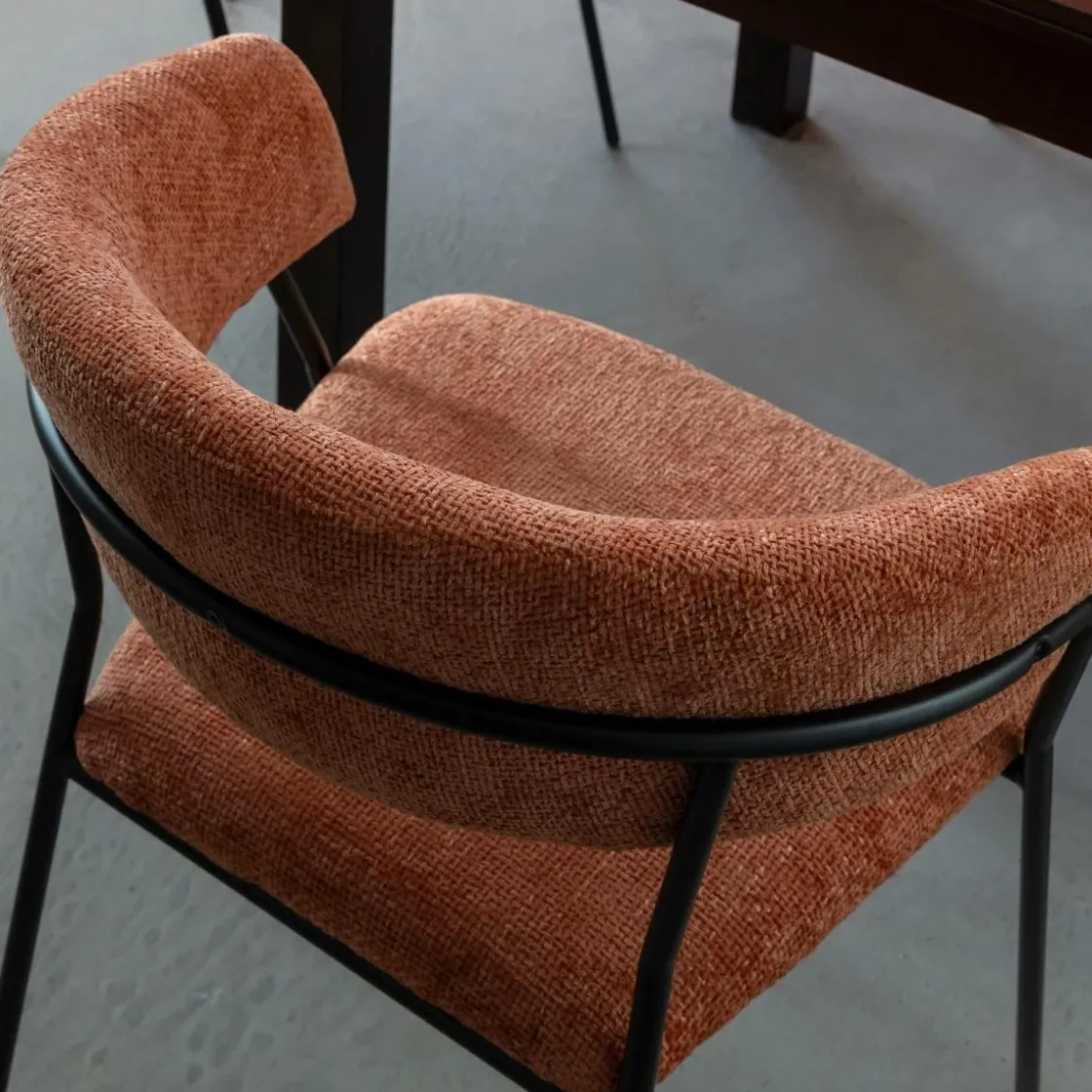 Made in Meubles Chaise<Chaise arrondie terracotta Kanoa (lot de 2)